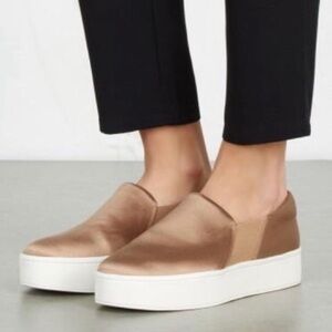 Vince Champagne Satin Warren 90s Y2K Slip-On Loafers